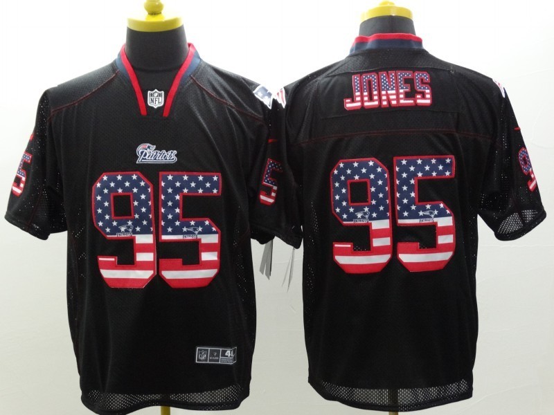 Men's New England Patriots Chandler Jones #95 Black Jersey